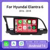 Android 14 Car Radio For Hyundai Elantra 6 2015 2016 2017 2018 Multimidia Video Player GPS Navigaion Split Screen DPS 360 Camera