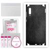 apgo Protective Skin Sticker for the Back+sides Compatible with Samsung Galaxy A30s, Full Wrap Film, Foil, Vinyl - Pattern Black Leather