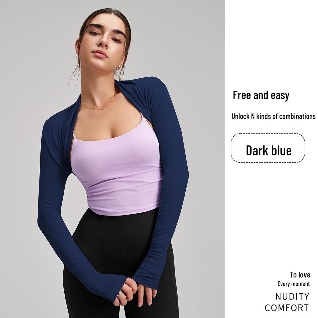 Спортивный кардиган с длинным рукавом - Однотонный шаль для защиты подмышек и тренировок