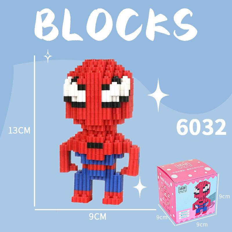 Diamond Building Blocks Marvel Spider-Man Iron Man Mini Figure Set Educational STEM Toy for Kids Boys Gift