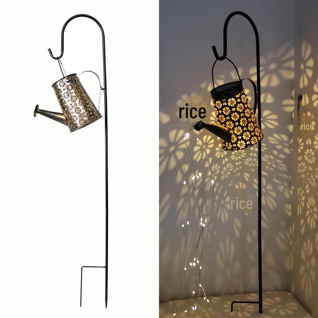 Солнечный ананасовый железный фонарь со светодиодными гирляндами: Уличный водонепроницаемый декоративный подвесной светильник