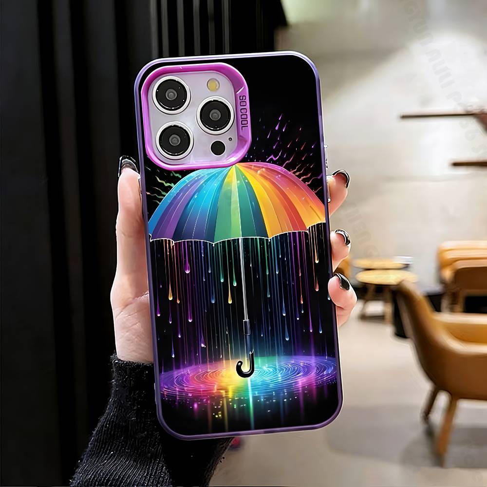 Rainbow Umbrella Case For IPhone 11 12 13 14 15 16 17 Pro Max XS X XR Cover
