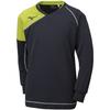 Mizuno Игровая футболка для волейбола с длинным рукавом, отводящая влагу, быстросохнущая, унисекс, V2MA8021, Размер 94, Черный x Лаймово-зеленый, 2XL