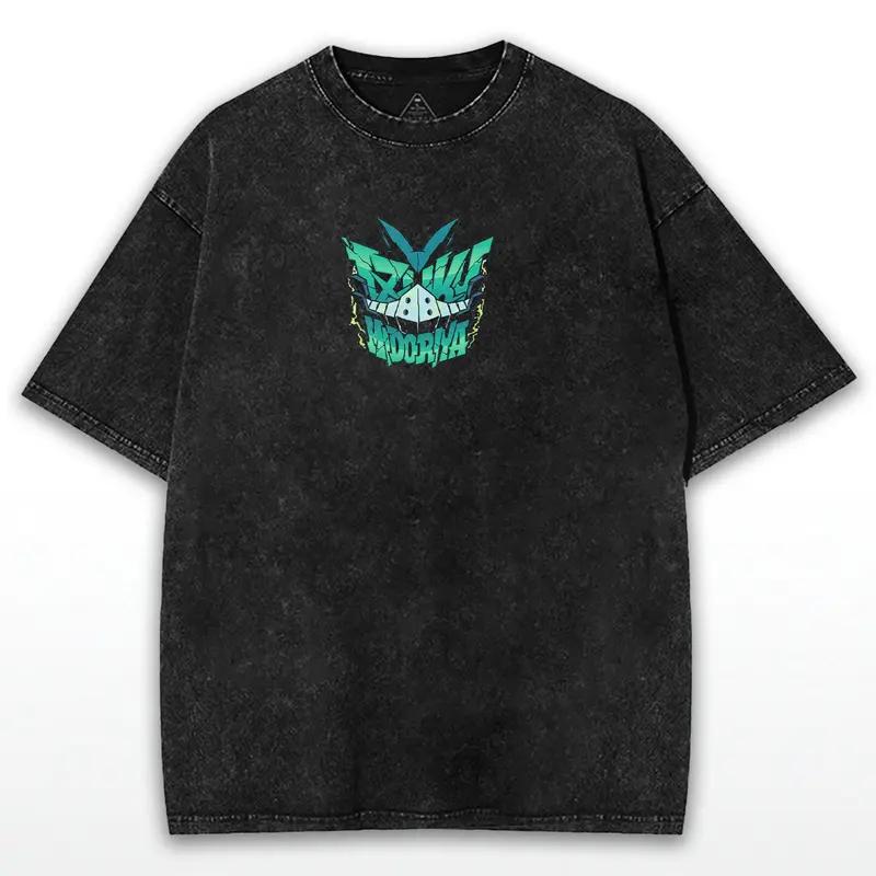 Anime My Hero Academia Midoriya Izuku Graphic T Shirt Men Women Oversized Tshirt Washed Cotton Tee Harajuku Unisex T-shirt