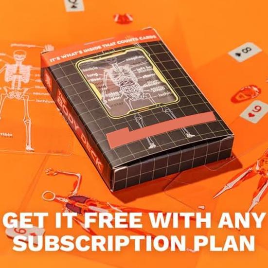 Колода тела Модель скелета Игральные карты Прозрачное 3D Изображение анатомии человека