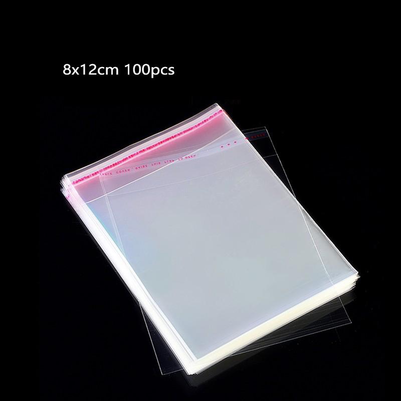 100pcs OPP Bag Self-adhesive Bag Clothing Packaging Bag Transparent Plastic Self-adhesive Self Sealing Adhesive