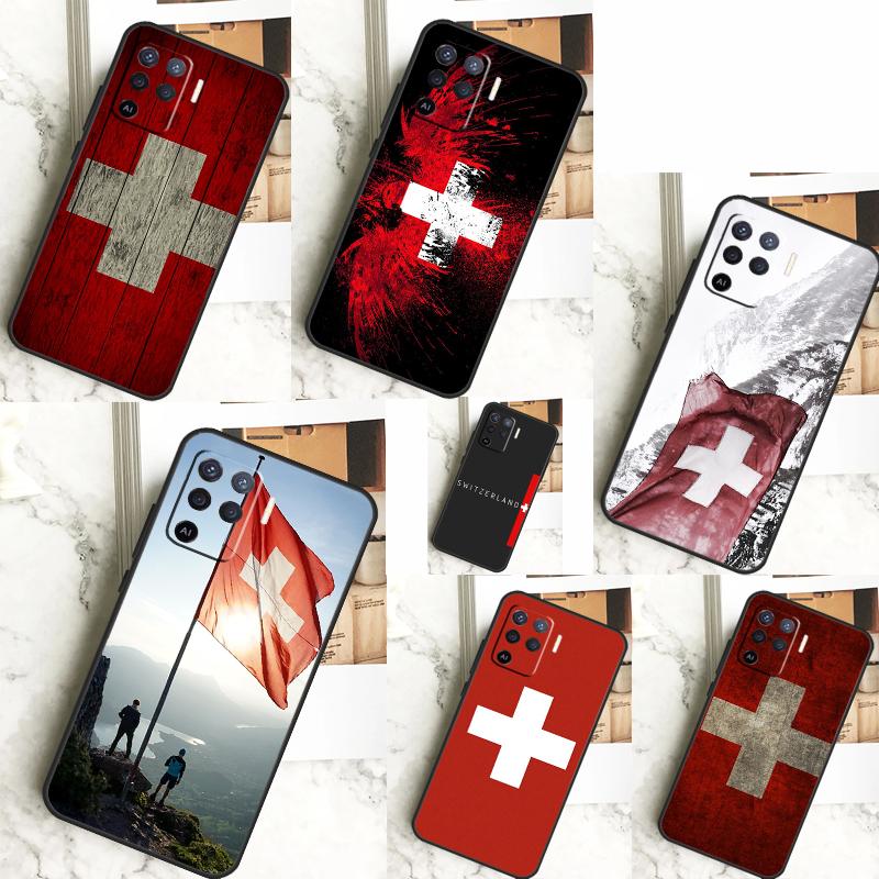 Switzerland Swiss Flag For OPPO A53S A57S A54S A38 A78 A58 A79 A15 A17 A77 A16 A76 A96 A52 A72 A5 A9 A94 A74 Case