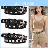 Belt Style Punk With Metal Whole Strip With Hole Design For Womens Casual