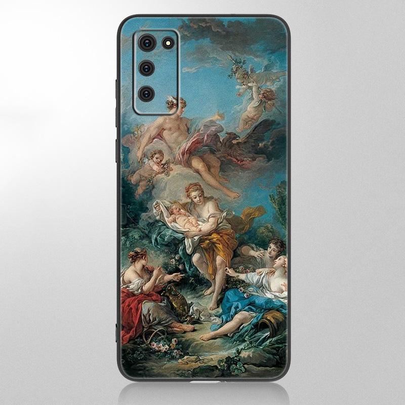 Чехол с рисунком в стиле Ренессанс для Samsung Galaxy A12 A02S A22 A32 A52 A72 A71 A51 A41 A31 A21 A11 A50 A70 A10S A20S, черный чехол