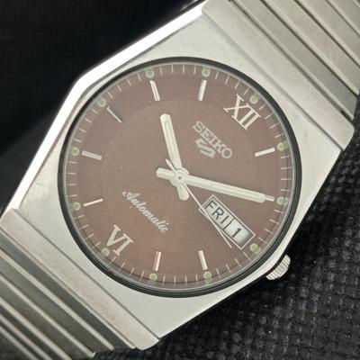 Б/У винтажные мужские часы SEIKO 5 AUTO 6309A из Японии D/D коричневые 608g-a316383-2