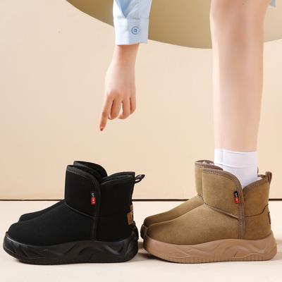 Женские зимние сапоги из искусственной замши, удобные нескользящие ботинки на толстой платформе с подкладкой из искусственного меха, теплые короткие ботинки для ходьбы, женская обувь