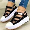 Women's Large Size Casual Single Shoes Women Wear Summer Muffin Thick Bottom Hollow Women's Single Shoes Zapatos De Mujer