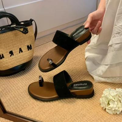 ИньМань~ Французский набор танкетка крутые шлепанцы летняя одежда отпуск пляж увеличивающие рост шлепанцы на плоской подошве