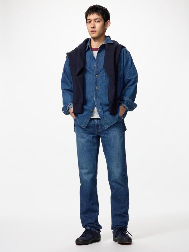 Uniqlo Японские узкие прямые джинсы длинные