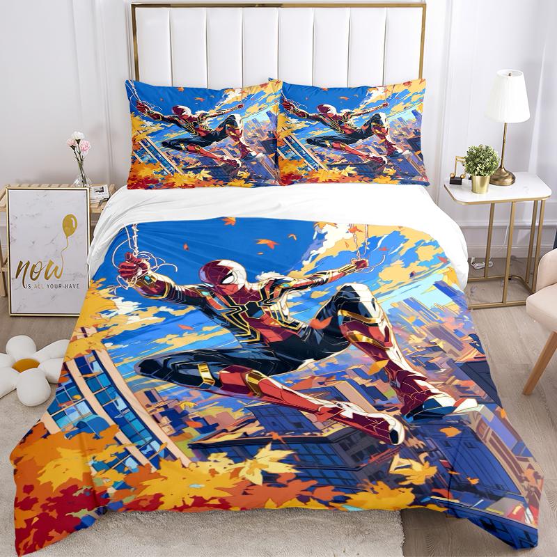 3Pcs Spiderman Web Autumn Bedding Sets For All Sizes New 3D Printed Bed Cover Comforter Duvet Cover Pillowcase Bedroom Decoration