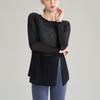 Summer Thin Versatile Crew Neck Sports Top Long Sleeve Loose Breathable Thin Fitness Yoga Blouse Women's Large Size