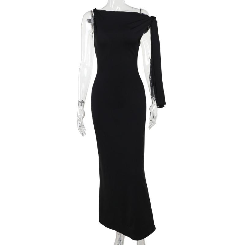 Sexy Slim Fit Bodycon Maxi Dress With Tie Strap Women