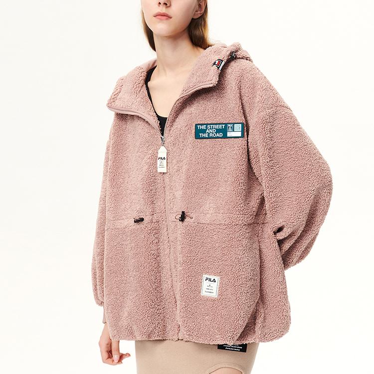 Fila X MIHARA YASUHIRO Серия коллабораций Спортивно-повседневный вязаный теплый hooded jacket с искусственным мехом Женские куртки Victoria-Purple F11W143506F-VT