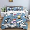 3D-Printed "Snoopy" Series Bedding Set with Cute Cartoon Patterns — Duvet Cover and Pillowcases Available for Customization