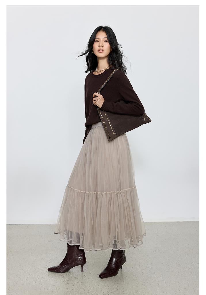 LILY Handmade Round Neck Knitted Shirt for Women