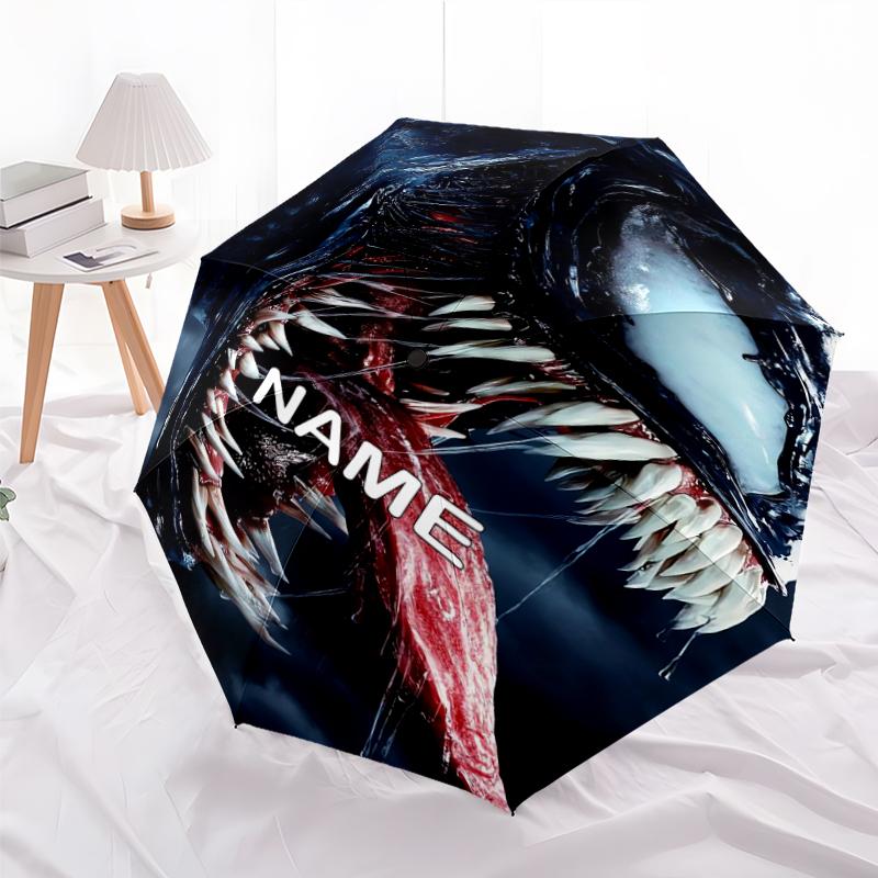 Personalized Name V-Venom Print Umbrella - Automatic Open/Close, Eight-Rib Durable Frame, Automatic Folding Umbrella
