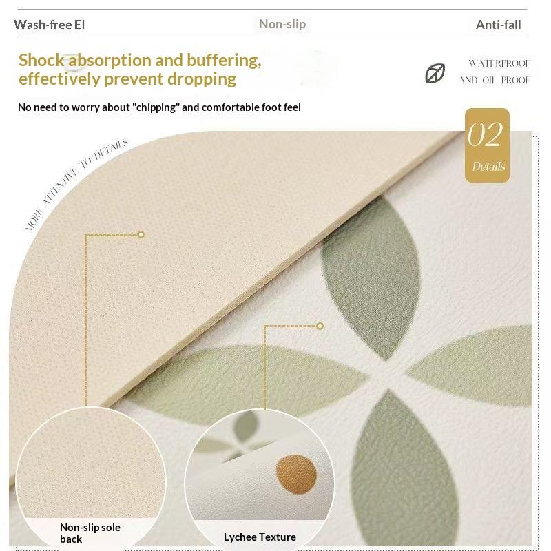 Ковер для кухни Водонепроницаемый напольный коврик Кожа ПВХ Длинные нескользящие коврики для ног Минималистичное украшение дома Коврик для балкона Альфомбра