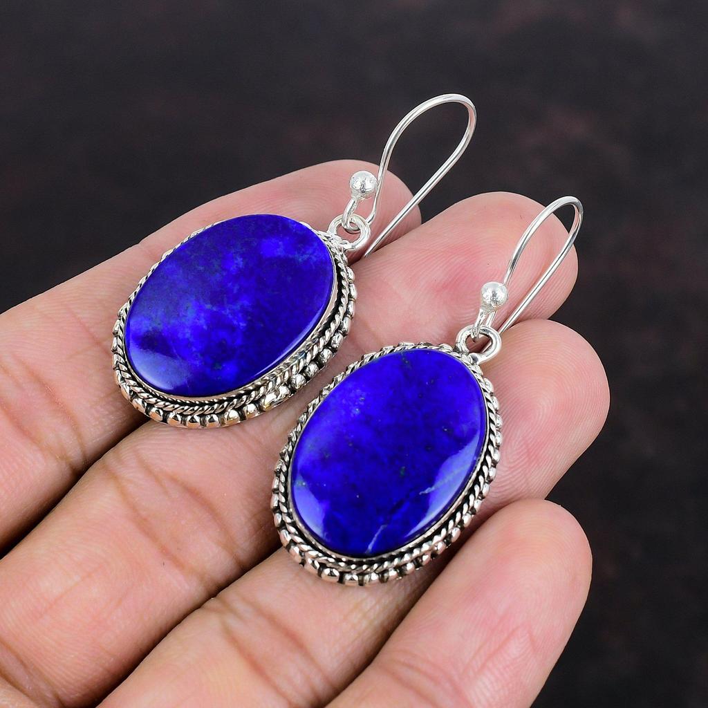 Lapis Lazuli Earrings Natural Gemstone Earring Vintage Jewelry 925 Sterling Silver Earring Handmade Earring Designer Jewelry Gifts For Women