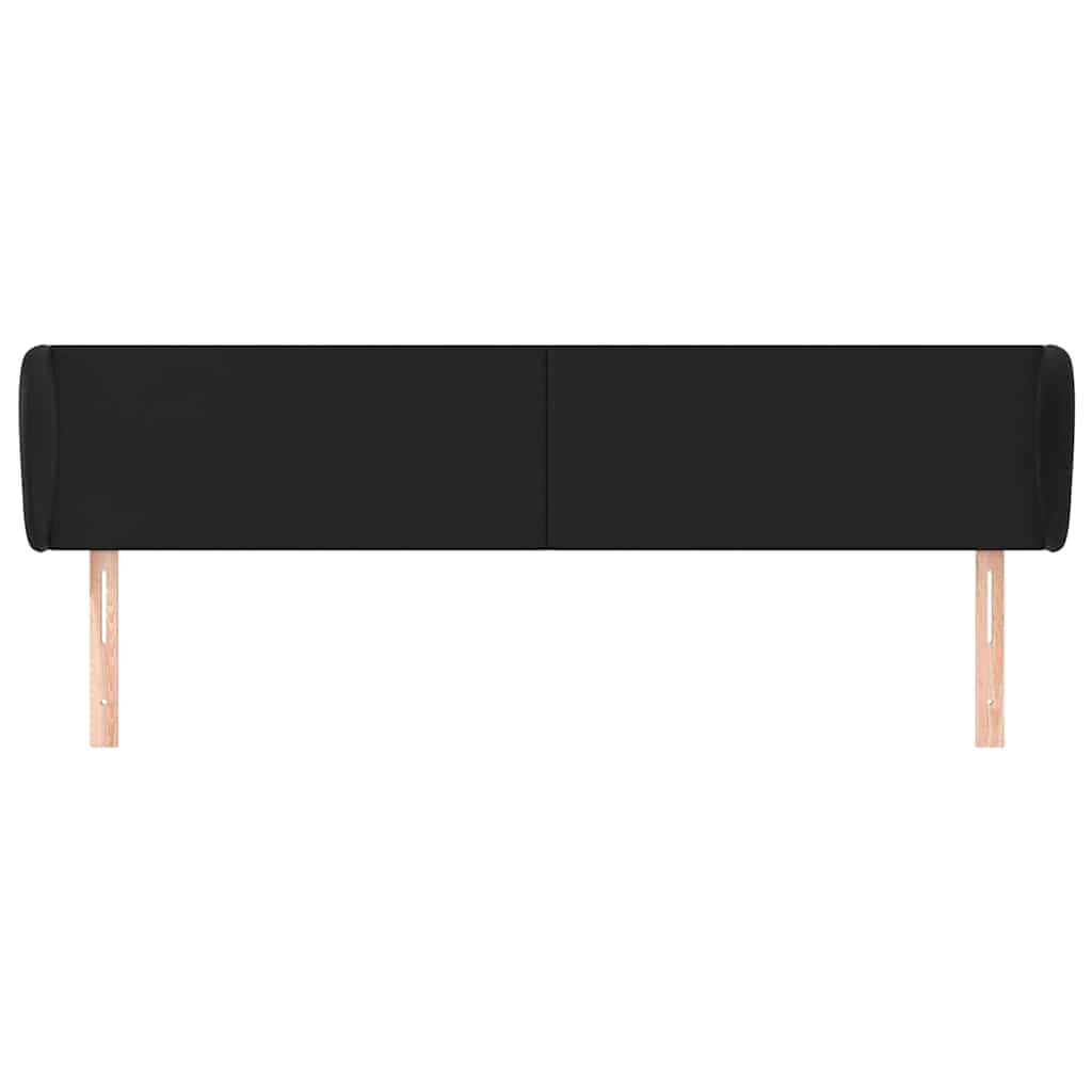 vidaXL Kopfteil mit Ohren Schwarz 183x23x78/88 cm Kunstleder