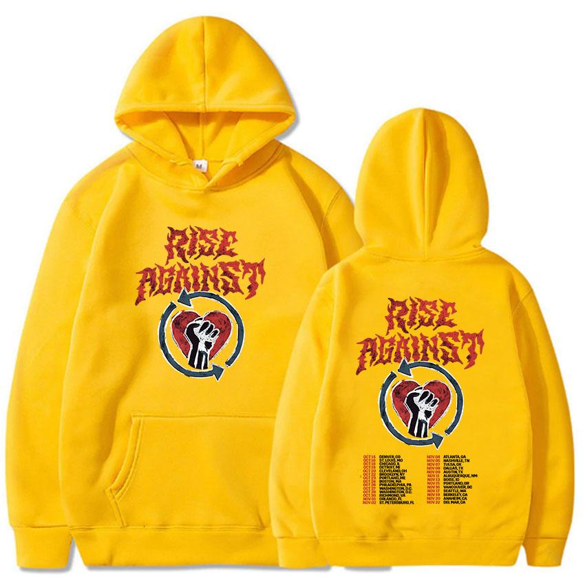 Толстовки Rise Against Tour для мужчин и женщин, повседневный молетом, унисекс, уличная одежда, с графикой, тяжелый металл, модные свитшоты