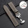 Винтажный ремешок для часов из натуральной кожи ручной работы 18 мм 20 мм 22 мм для Seiko Дышащий пористый ремешок для часов из коровьей кожи Браслет с пряжкой-бабочкой