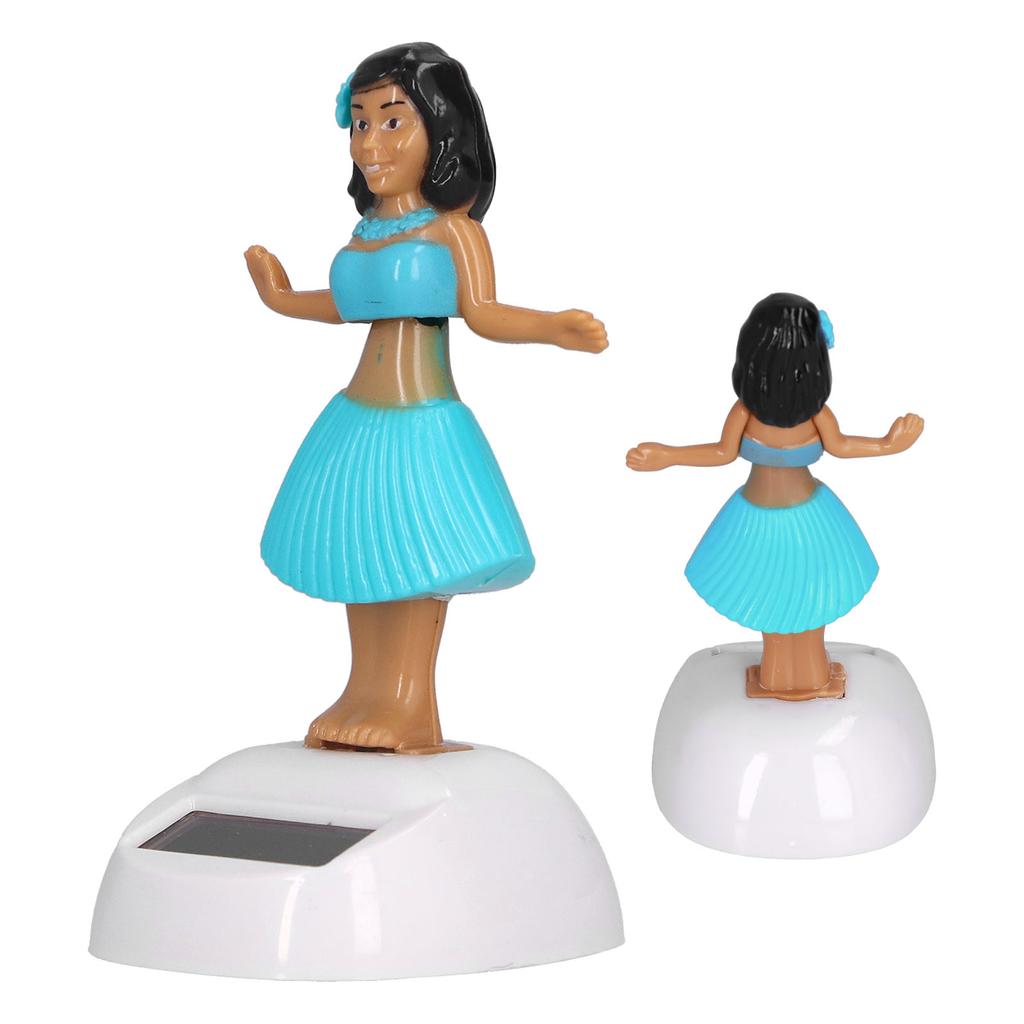 Танцующее украшение на солнечной энергии, качающаяся голова куклы, танцующая фигурка, игрушечная машинка, орнамент, синий