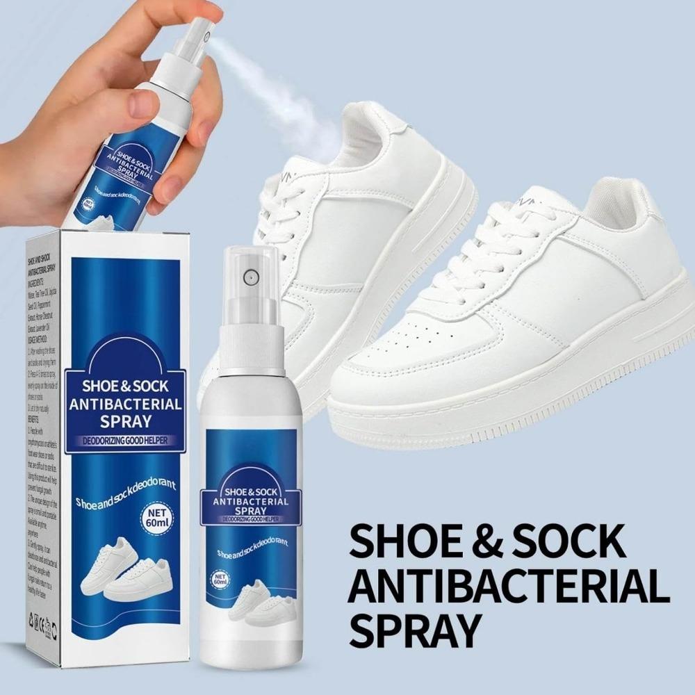 Antibacterial Shoe Spray 60ml,Foot Odor Eliminator, Sock & Shoe Freshener, Antiperspirant for Foot Health