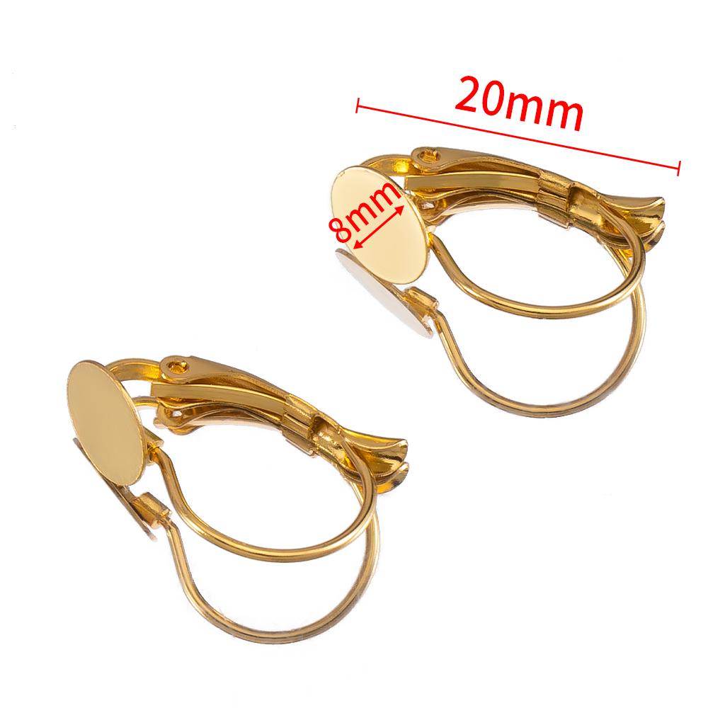 10pcs Stainless Steel Gold Plated French Earrings Base Lever Back Ear Wire Hoop Open Loop Earring Hooks for DIY Jewelry Making
