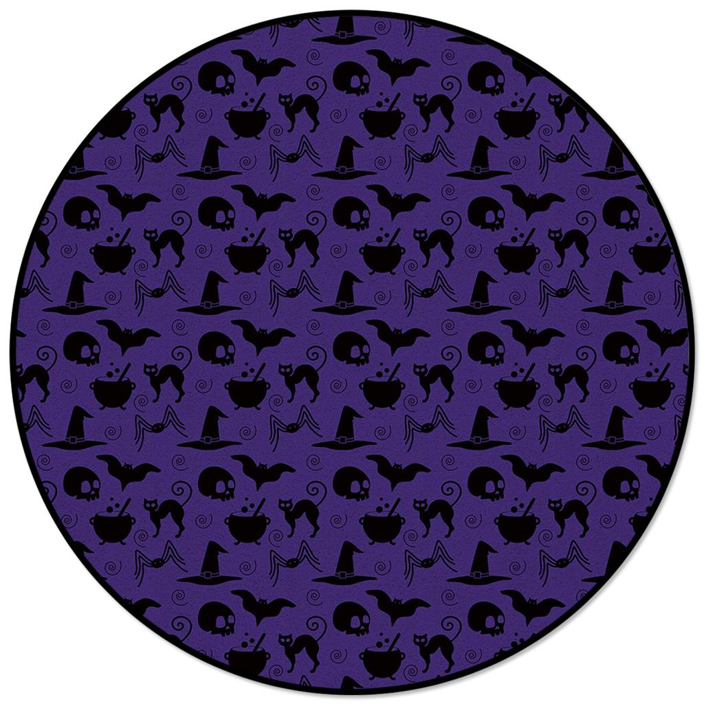 Черный Ведьма Череп Луна Гадание Печати Круглый Ковер Гостиная Спальня Нескользящий Напольный Коврик Современный Домашний Декор Круглый Ковер