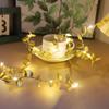2m LED Gold Color Leaves String Lights for Wedding Birthday Party Decoration Home Wall Decor Outdoor Garden Artificial Plant Vine Light