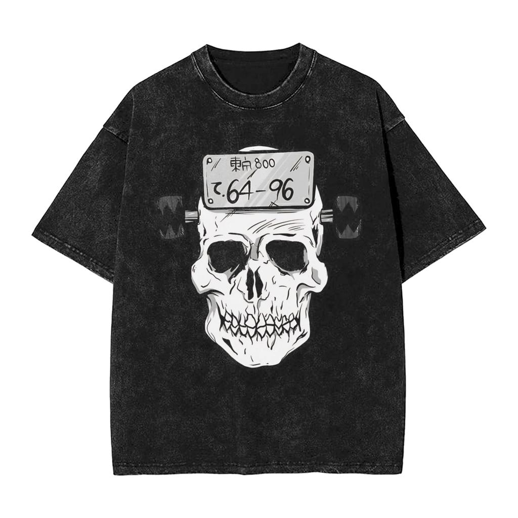 Mens Tshirt Dorohedoro Heiwa Sharks Washed Tshirts Hip Hop Summer Tees Y2k Retro Design Cotton Clothing Hot Sale