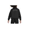 Kids Collared Logo Print Single-Breasted Fitted Long Sleeve Jacket Kids Jacket Black FN8637-010