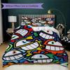 Quirky one-eyed monster Pattern Bedding,Quilt Set Quilt Cover Pillowcase Home Birthday Gift (1*duvet cover+2*pillowcase,without core)ZSJT0917333
