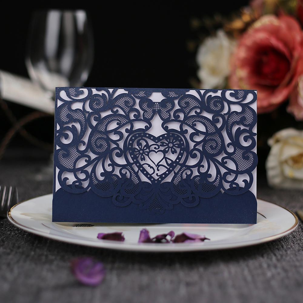 20pcs Love Pattern Invitation Cards Invitation Holders for Wedding Birthday Party Anniversary