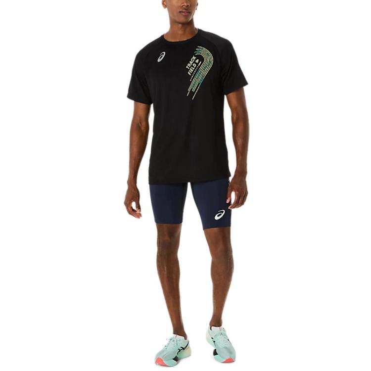 Asics Футболки Мужские Черные С Круглым Вырезом 2091A749-001