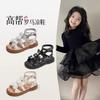 Soft Leather Edition~ Girls Sandals Black Roman Summer 2025 New Children's Princess Cool Single Shoes Little Girls Summer Shoes