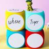 DIY Blank Dice Write On/Wipe Off Dice Portable Cleanable Blank Game Cubes for Classroom Teaching Dry Erase Outside Dice