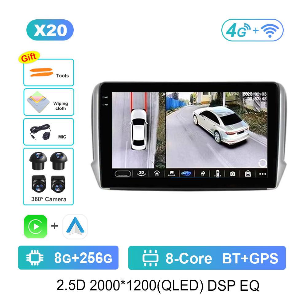 Навигация GPS Android 14 для Peugeot 2008 208 Series 2012 - 2018 Автомобильный Видео Мультимедиа Аудио Плеер WiFi HD Экран Bluetooth