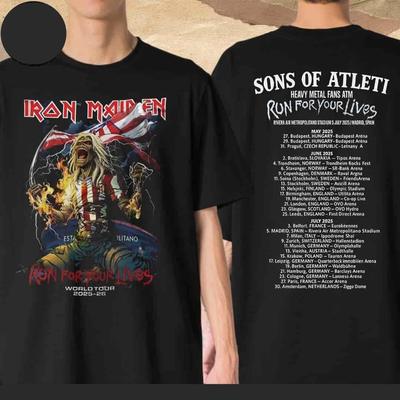 Винтажная памятная футболка Iron Maiden Run for Your Live, хип-хоп топы для мужчин, оверсайз хлопковая футболка, свободная унисекс футболка, одежда