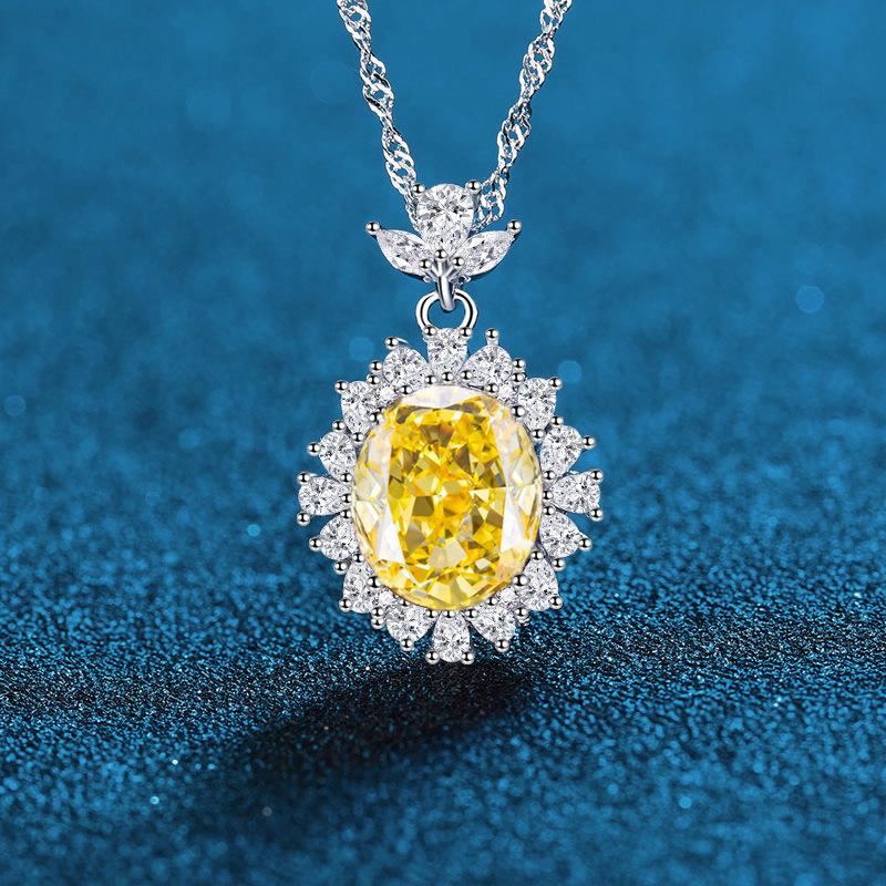Серебряное ожерелье с драгоценным камнем S925: Синий, Желтый, Красный, Зеленый Ретро Роскошный Стиль для Женщин