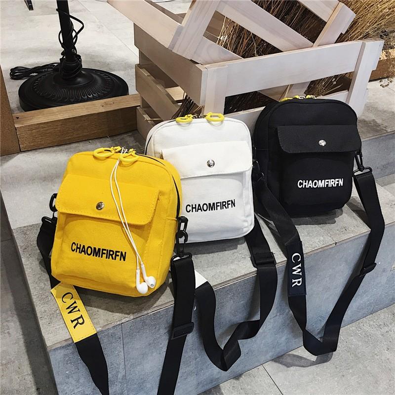 Modern Ins Hip Hop Girl Canvas Bag Women Messenger Bag Shoulder Bag With Various Colors Option For Leisure Black Outdoor Backpack Female Bags KTY