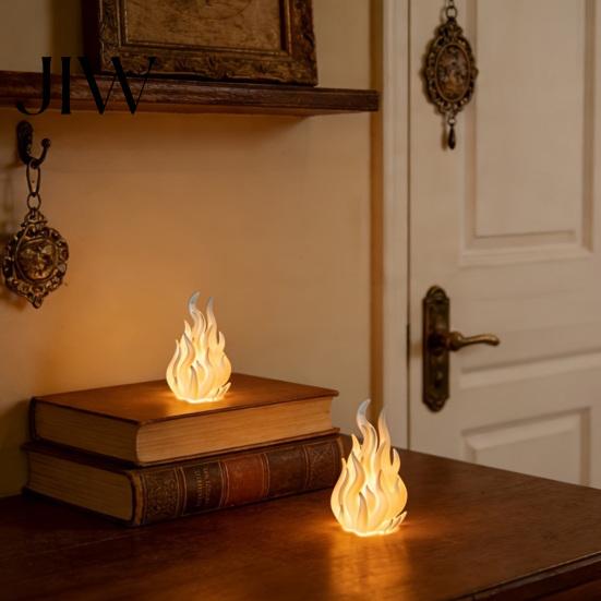 Holiday Party Table Decoration 3D Printed Flame Candle Holder Shade, Gothic Ambient Decor Figurine, Hollow Unique Gift for Home Tealight Cover Dining