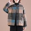 Women's Large Size Autumn Button Large Pockets Comfortable Casual Coat Long Sleeve Peplum Top
