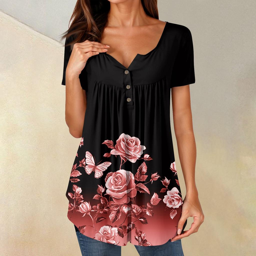 Женские туники, топы, нарядные, повседневные, летние, рубашки с коротким рукавом, свободный крой, плиссированный топ в стиле бохо