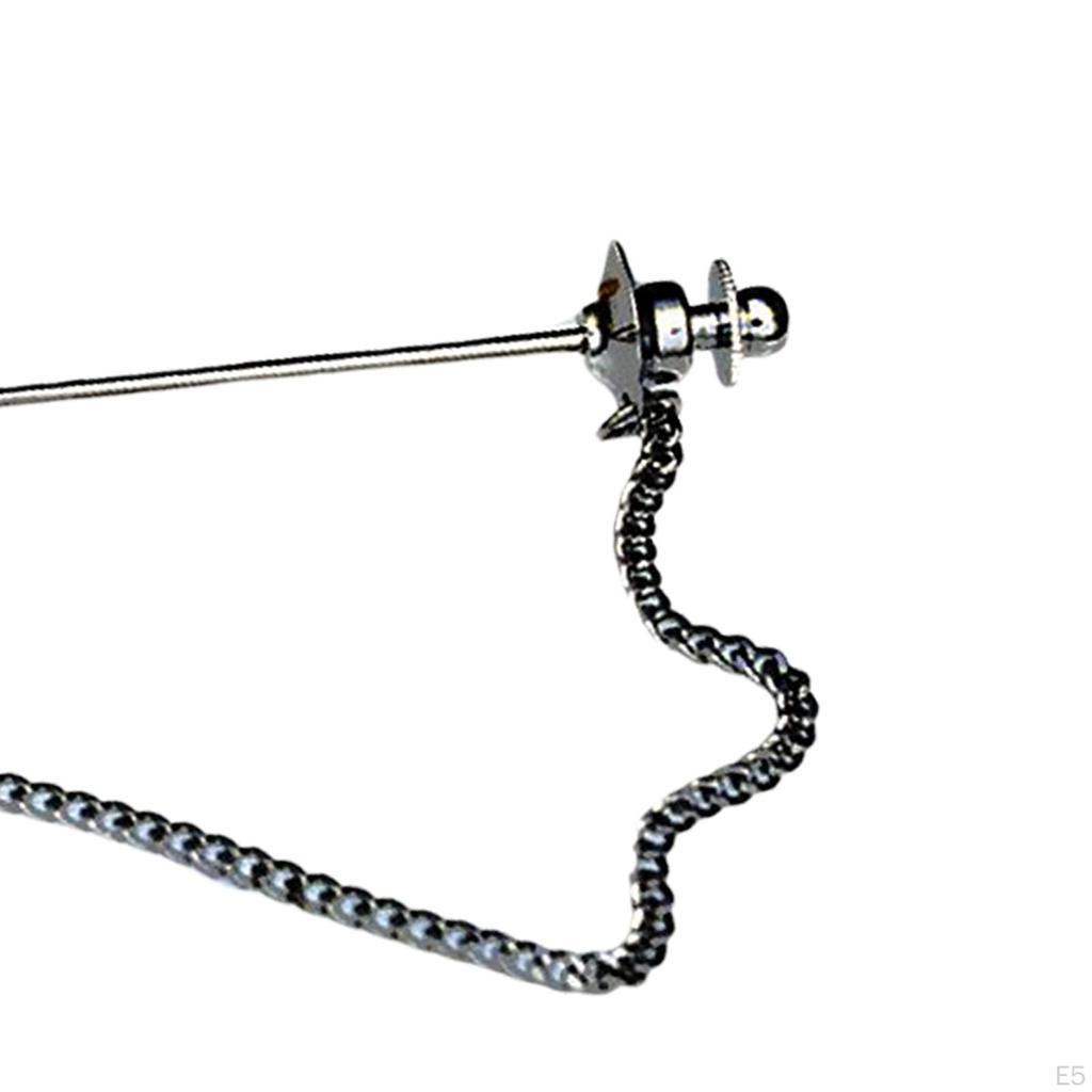 Bar Pin for Men, with Chain Badges Tie Clips Jewelry Decor 70mm Gifts